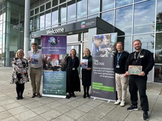 Photo caption L-R: Gemma Tunnicliffe (Queens Park High School), Trevor Langston (Youth Fed/Pledge), Jordan Swift (Cheshire College South & West), Caroline da Cunha (Westminster Foundation), James Pritchard-Wood (Youth Fed/Pledge) and Edward Shaw (Chester Zoo) who were all involved with producing the guide.